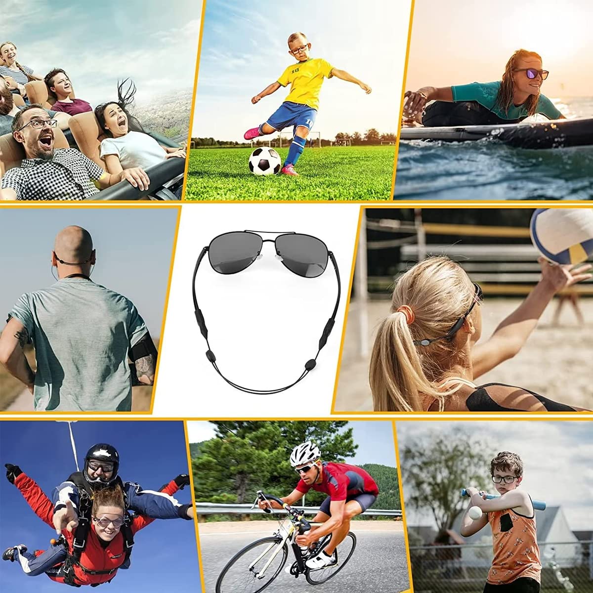 HASTHIP 3pcs Adjustable Eyeglasses Straps, Anti-Slip No Tail Glasses Strap Retainer, Sports Sunglasses Strap, Silicone Eyewear String Holder Chain for Women Men Boy Girl HASTHIP 3pcs Adjustable Eyeglasses Straps, Anti-Slip No Tail Glasses Strap Retainer, Sports Sunglasses Strap, Silicone Eyewear String Holder Chain for Women Men Boy Girl
